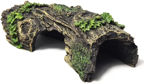 Vista 6 de Decoraciones de Acuario Tronco de Árbol Hueco Accesorios para Tanque de Peces Tocón Refugio para Betta Cuevas Madera Flotante para Acuario Árbol