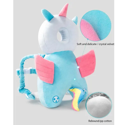 Vista 2 de Protector de cabeza para andador de bebé, ajustable, mochila de protección para la cabeza del bebé, almohadilla de seguridad (ángel)