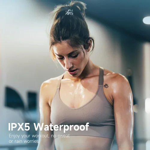 Vista 4 de LOBKIN Auriculares de Conducción Ósea Bluetooth 5.4 - Auriculares de Oreja Abierta Inalámbricos con Micrófono, IPX5 Impermeable, Auriculares