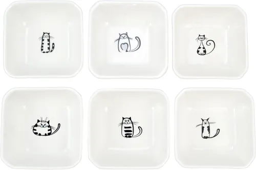 Vista 10 de SOCOSY - Plato de salsa de cerámica súper lindo con divertidos traseros de gato/Plato de condimentos/Tazón de salsa de soja para sushi/Platos