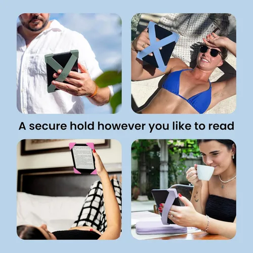 Vista 2 de Strapsicle Correa de Mano de Silicona – Kindle & Paperwhite (6”) Gen 7–10, Kobos de 6” – Mediana – Pack de 2 – Negro – Cómoda Alternativa a la Funda