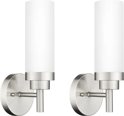 Vista 20 de Emak Lámparas de baño negras de 22 pulgadas sobre espejo, lámpara de tocador de baño de 2 luces con pantalla de vidrio transparente, paquete de 2