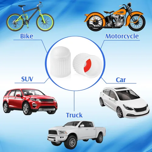 Vista 42 de Outus 20 piezas de tapas de vástago de válvula de neumático, tapas de neumático de plástico universales negras para bicicleta, bicicleta, autos