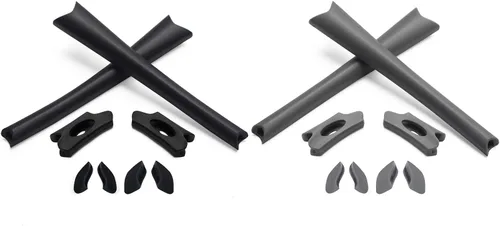 Vista 12 de Eye Opening Stuff Kits de goma de repuesto para orejas y nariz compatibles con gafas de sol Oakley Flak Jacket/Flak Jacket XLJ - Negro y negro