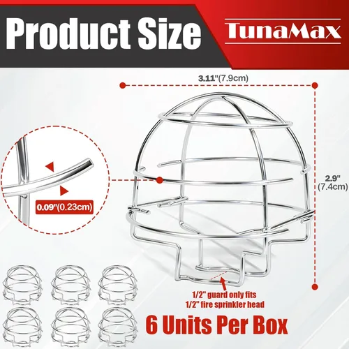 Vista 2 de TunaMax - Funda protectora para cabezal de rociador contra incendios de 1/2 pulgada para proteger paredes laterales y colgantes, cabezales