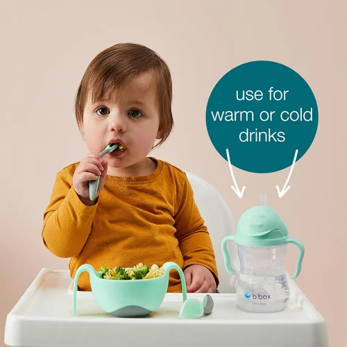 Vista 5 de b.box Vaso para beber con popote abatible, bebe desde cualquier ángulo, popote pesado, a prueba de derrames, a prueba de fugas y de fácil agarre
