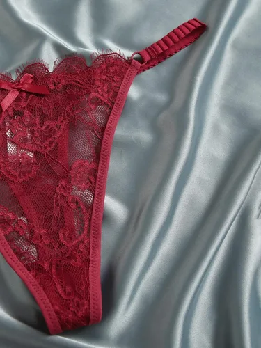 Vista 3 de Verdusa Paquete de 5 bragas de encaje de talle bajo para mujer