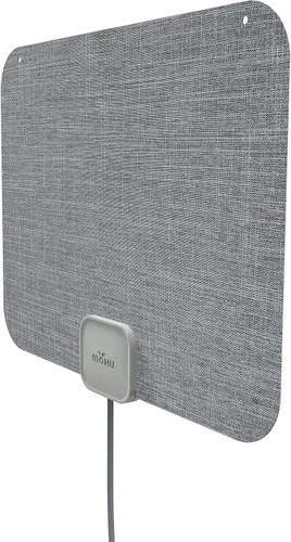 Vista 4 de Mohu Leaf Stitch Amplified - Antena de TV plana para interiores, alcance de 60 millas, amplificador Jolt Switch Amp, UHF VHF, multidireccional, 4K