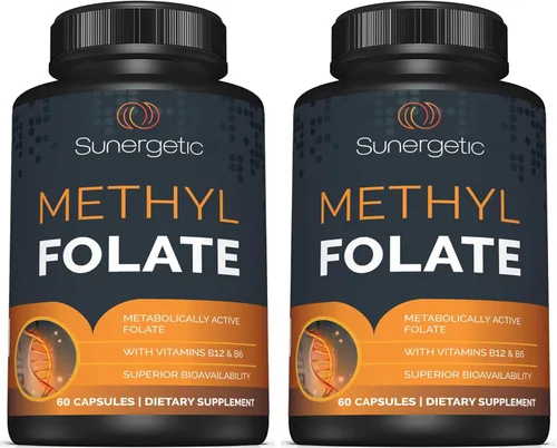 Vista 7 de Sunergetic Suplemento de folato de metilo prémium – con vitamina B12 metilada y vitamina B6 – Folato metabólicamente activo como magnafolato