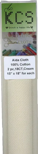 Vista 114 de KCS 2 cajas de tela de costura de algodón para punto de cruz de 15 x 18 pulgadas (blanco antiguo, 11 unidades)