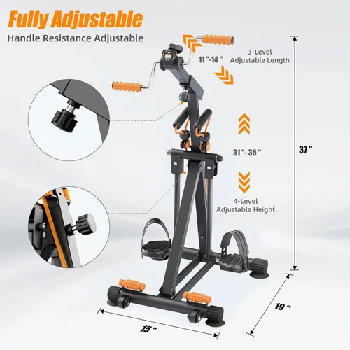 Vista 11 de Arm and Leg Pedal Exerciser for Seniors - Seated Pedal Exerciser for Elderly, Stroke Recovery Pedal Exercise Equipment for Senior, Knee & Foot