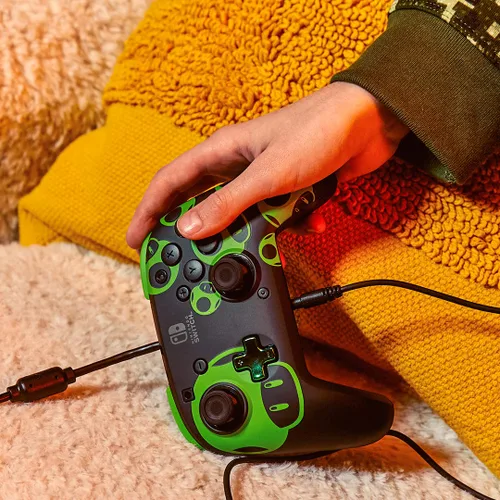 Vista 7 de PDP Rematch Wired Gaming Controller 1-Up Mushroom - Officially Licensed for Nintendo Switch, Switch Lite & OLED Model, Nintendo Switch 2, Glow