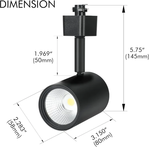 Vista 5 de CLOUDY BAY Cabezales de iluminación LED de pista, 3000 K/4000 K/5000 K seleccionables, regulables 8 W, CRI90+ con ángulo de inclinación ajustable