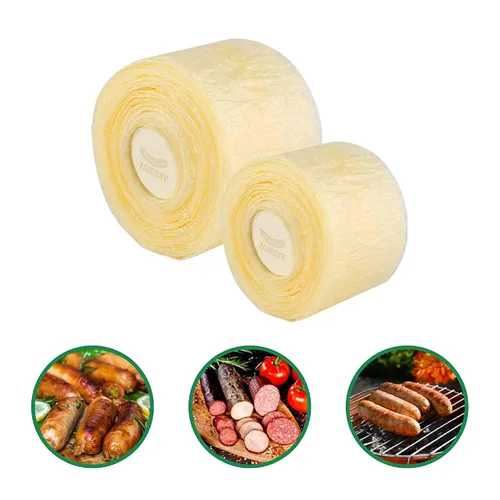 Vista 8 de Cubierta de salchicha de cerdo natural de secado comestible, tripas de salchichas para salchichas caseras, salchicha de desayuno, salchicha