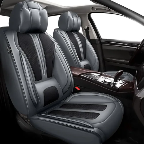 Vista 13 de TTX LIGHTING 2 fundas de asiento delantero para Chevrolet Chevy Blazer 2019-2024 2025, fundas de asiento de piel sintética compatibles con bolsa