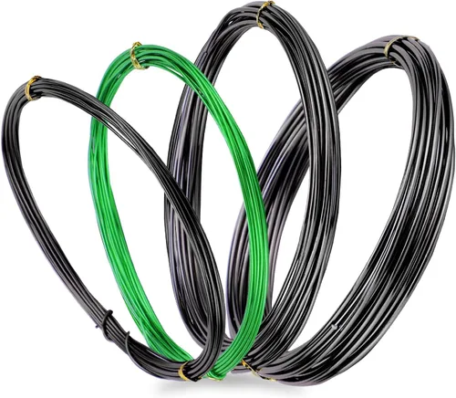 Kit de alambre para bonsái, 4 rollos en total de 64 pies de alambre de entrenamiento de bonsái de aluminio para interiores de 0.039 in, 0.059 in,