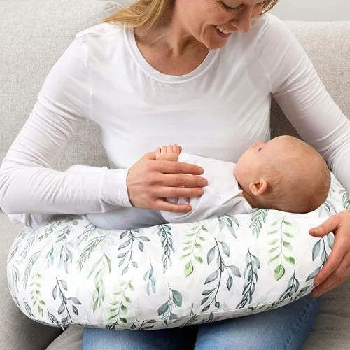 Vista 6 de Funda de almohada de lactancia elástica extraíble para almohadas de lactancia, funda ultra suave y cómoda para bebés niñas y niños, hoja verde