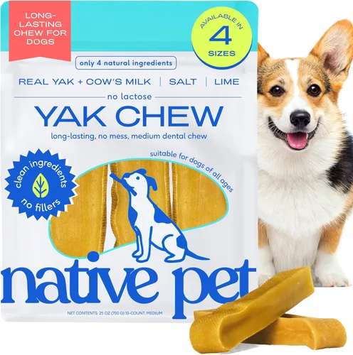 Vista 13 de Native Pet Yak Cheese Himalayan Dog Chews – Palitos dentales de larga duración para razas medianas – Masticables de yak del Himalaya 100% naturales