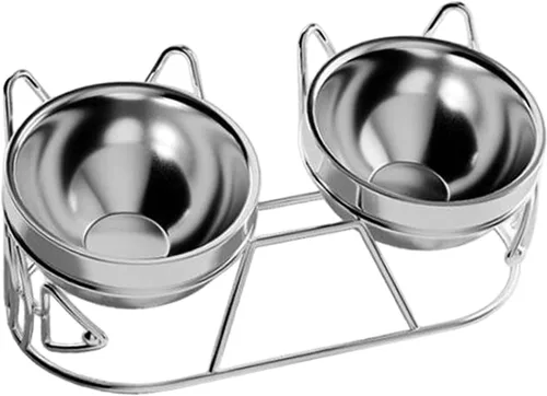 Vista 7 de Elevated Cat Bowls Food and Water Bowl Set for Travel Small Dogs Indoor Cats