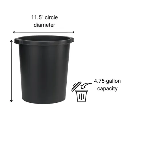 Vista 2 de Jalema® Re-Solution™ - Papelera comercial para oficina o hogar, 100% poliestireno reciclado posconsumo, capacidad de 4.75 galones/19 cuartos