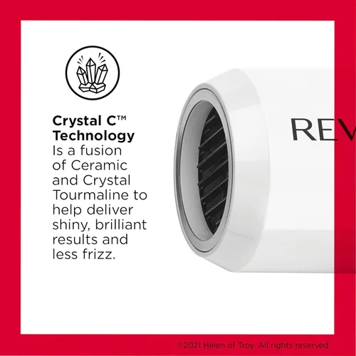 Vista 2 de Revlon Crystal C + secador de pelo compacto de cerámica Brillo duradero y menos encrespamiento