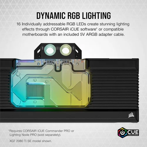 Vista 5 de Corsair Hydro X Series XG7 RGB 3090 Ti Founders Edition GPU Water Block - for NVIDIA GeForce RTX 3090 Ti FE