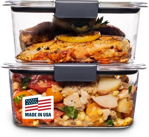 Vista 15 de Contenedor de almacenamiento de alimentos Rubbermaid Brilliance, plástico sin BPA, Mini, 0,5 tazas, 4 unidades, transparente, Transparente