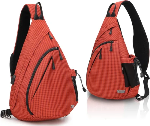 Vista 15 de TurnWay - Bolsa bandolera impermeable, bolsa cruzada, bolsa al hombro, con puerto de carga USB para viajes, senderismo, ciclismo, campamento