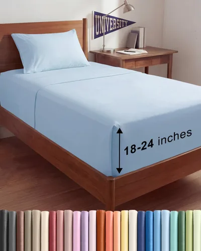 Vista 171 de Juego de sábanas Queen de bolsillo extra profundo, sábanas transpirables y refrescantes de 4 piezas, juego de sábanas de lujo de hotel, ultra suave