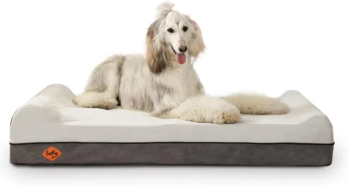Vista 8 de Laifug Cama ortopédica de espuma viscoelástica para perros con forro duradero a prueba de agua y funda extraíble lavable (grande