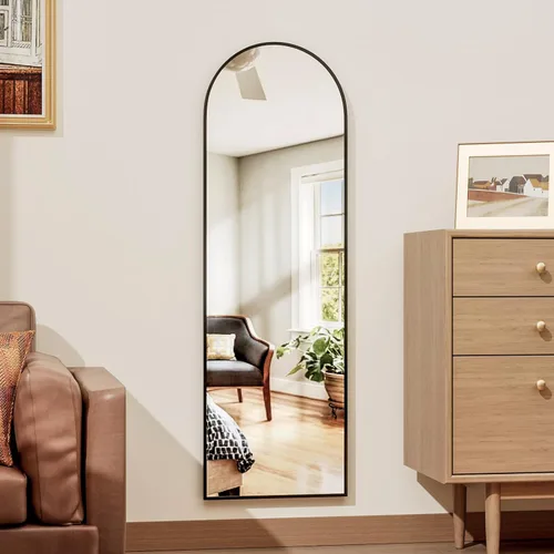 Vista 10 de Rowjut Espejo de suelo arqueado de longitud completa de 56 x 20 pulgadas, espejo de longitud completa que se puede colocar de pie o colgar