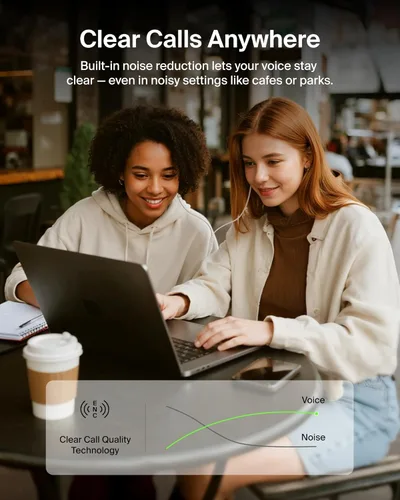 Vista 6 de Belkin SoundForm Active - Auriculares con cancelación activa de ruido cableados con conector USB C, clasificación IPX5, auriculares intrauditivos