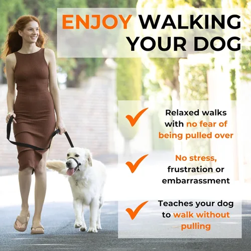 Vista 3 de Canny Colossus - Collar de cabeza de perro sin tirones Ayuda de entrenamiento suave y humanitario para perros de razas grandes y gigantes