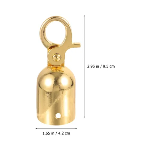 Vista 7 de Uonlytech Gancho de cuerda de terciopelo de repuesto de aleación de aluminio para control de multitudes, gancho de barrera de seguridad para Dorado