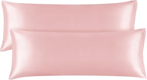 Vista 85 de BEDELITE Funda de almohada de satén para cabello y piel, súper suave y refrescante similar a las fundas de almohada de seda, paquete de 2 con cierre