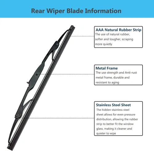 Vista 4 de Brazo y cuchilla del limpiaparabrisas trasero 22894224 de repuesto para Chevy Equinox 2018-2020, para Chevy Bolt EV 2017-2020, para Chevy Blazer