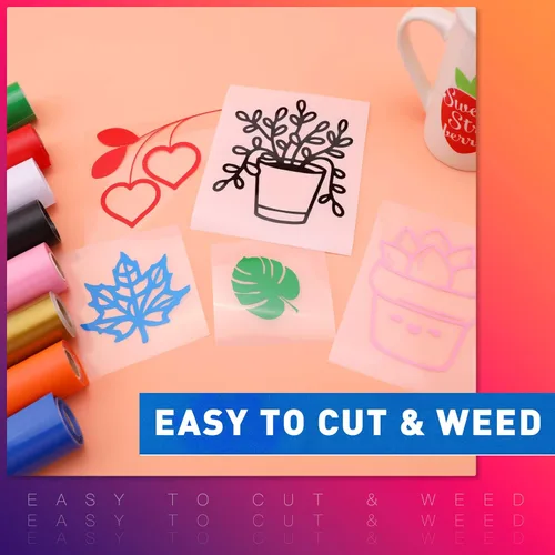 Vista 4 de HTVRONT Rollos de vinilo permanente azul – Vinilo adhesivo permanente de 12 pulgadas x 11 pies compatible con máquina de corte Cricut, Silhouette