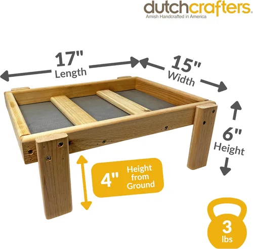 Vista 2 de DutchCrafters Bandeja grande de madera de cedro con plataforma abierta para pájaros, alimentador de semillas de pájaros de madera para pájaros