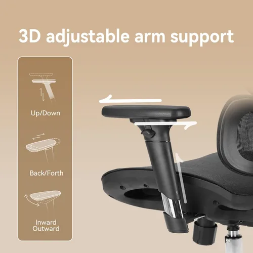 Vista 10 de SIHOO M56B Silla de oficina ergonómica, silla de escritorio con respaldo alto, soporte lumbar, silla giratoria para computadora y tareas