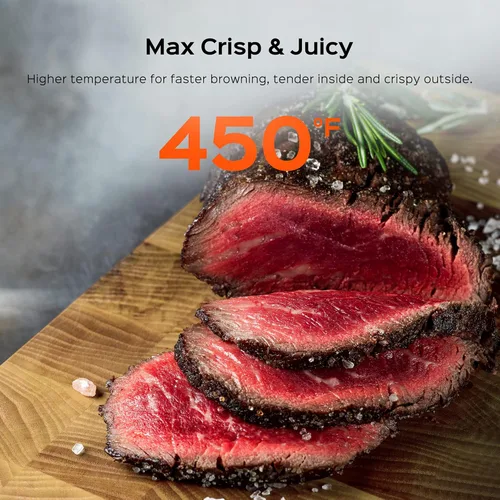 Vista 2 de DREO Freidora de aire – 100 ℉ a 450 ℉, olla de horno caliente de 4 cuartos con 50 recetas, 9 funciones de cocción en pantalla táctil fácil