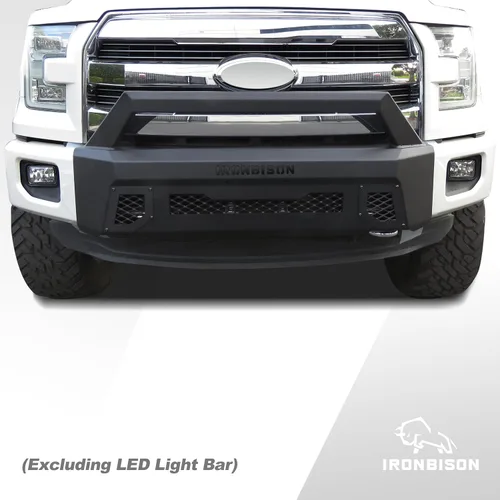 Vista 2 de IRONBISON Parachoques delantero compatible con Ford F150 2015-2017 (incluye modelo con motor EcoBoost) Guardaparachoques para camioneta F150, barra