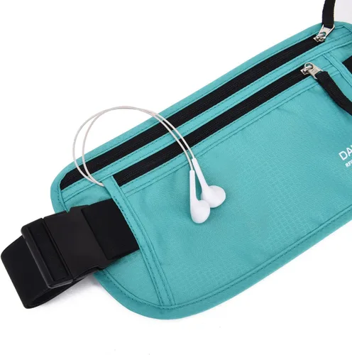 Vista 59 de DAITET Cinturón de dinero, soporte para pasaporte, cartera de viaje oculta segura con bloqueo RFID, riñonera encubierta (negro), Negro, Rfid