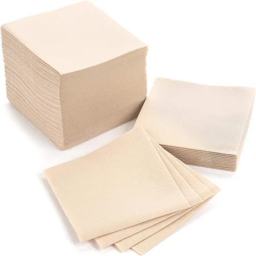 Vista 14 de AH AMERICAN HOMESTEAD Servilletas de cóctel de papel, servilletas desechables similares al lino, 4.75 x 4.75 pulgadas, servilletas cuadradas a
