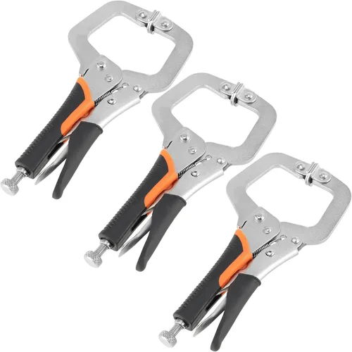 Vista 9 de HOZEON 3 alicates de soldadura con abrazadera C de 18 pulgadas con almohadillas giratorias, alicates de bloqueo resistentes, juego de abrazaderas