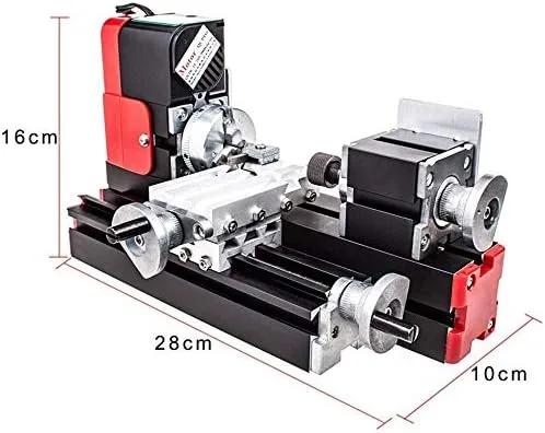 Vista 3 de Máquina de torno multifunción de metal Mini máquina de torno, 12V miniatura DIY 20000Revmin 1,776.969in