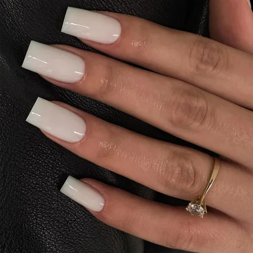 Vista 36 de Xcreando - Uñas postizas Baby Pink de longitud media y largas, estilo coffin cuadrado, uñas acrílicas con pegamento, uñas postizas de color sólido