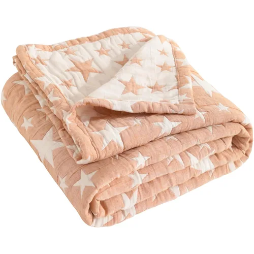 Vista 13 de NTBAY Manta de muselina de algodón de 3 capas de gran tamaño, 45 x 60 pulgadas, manta reversible de jacquard para guardería, súper suave y térmica
