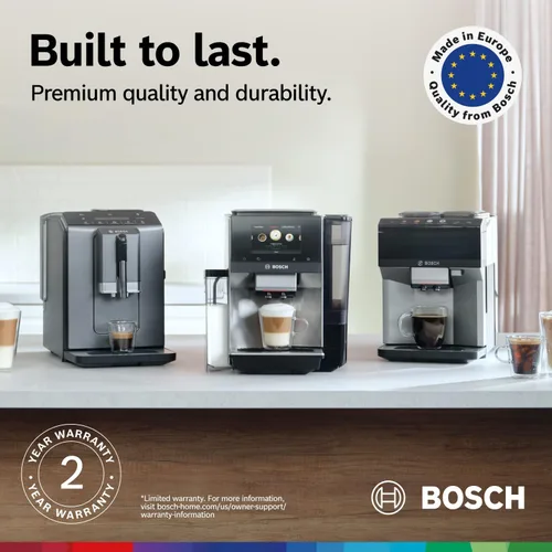 Vista 11 de Bosch Máquina de café y espresso totalmente automática - Bebidas de un solo toque, súper cafetera de calidad barista, panel de control táctil, gran