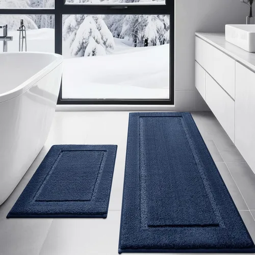 Vista 46 de Alfombras de baño de 24 x 17 pulgadas, microfibra extra suave y absorbente, parte trasera antideslizante, secado rápido, lavable a máquina, tapetes