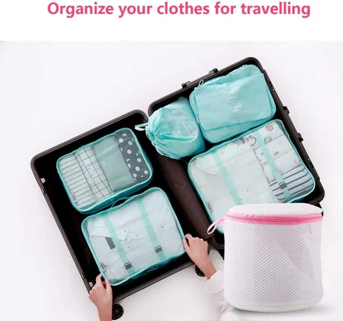 Vista 6 de Ainiv Bolsas de malla para lavandería, 3 bolsas de lavandería con cremalleras, bolsas de lavado de brasier, bolsas de lavado de malla, bolsa